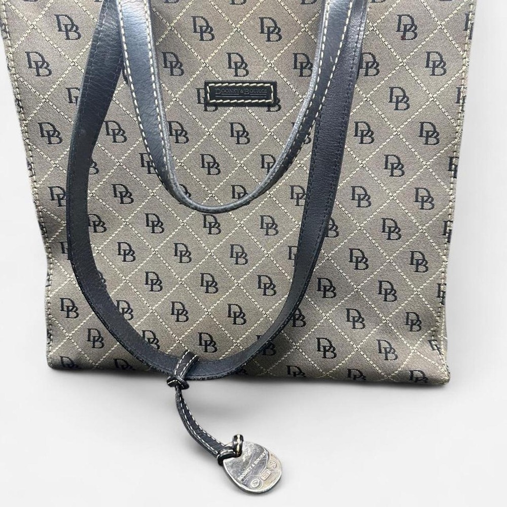 Authentic Dooney & Bourke Signature DB Monogram Jacquard Tote Bag Black Leather